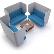 For informal meetings, or just some quiet time to contemplate, the Brix-Up provides a versatile and flexible soft seating, meeting solution.
Based on the popular Brix bench seating, the Brix-Up combines an acoustic surround with a two seater Brix bench to create a beautifully detailed unit to suit a new way of working.
Brimming with character, these slightly retro units provide a perfect workspace away from your workplace.