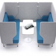 For informal meetings, or just some quiet time to contemplate, the Brix-Up provides a versatile and flexible soft seating, meeting solution.
Based on the popular Brix bench seating, the Brix-Up combines an acoustic surround with a two seater Brix bench to create a beautifully detailed unit to suit a new way of working.
Brimming with character, these slightly retro units provide a perfect workspace away from your workplace.