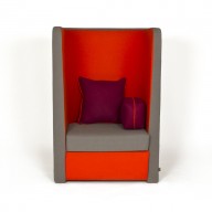 busby-chair-left-arm-orange-and-grey-fabric