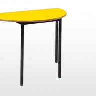 Semi Circular Classroom Table

The UK’s first choice for classroom tables, available in a wide choice of shapes and colours.

•  Strong, multipurpose tables available in 6 European Standard sizes

•  FIRA tested to EN1729 Part 2 for strength.
 
•  8 top colours with 3 edge­ styles available.
 
•  Black frames are supplied as standard, other RAL colours are available.
 
•  Tray runners are available on rectangular and square tables with fully welded frames on sizemarks 4, 5 and 6 only.
 
•  Fully welded non-stacking frames are supplied as standard, crush bent nesting frames can be supplied for all tables

