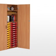 Storage Cupboards This range of 1800mm high storage units offer the maximum storage solution within any educational environment.

• 18mm MFC units with solid 18mm back panels

• 3 different shelf and tray combinations.
 
• Trays available in a wide range of colours (see below).
 
• Shallow trays supplied as standard. Deep trays can be supplied - each take the place of 2 shallow trays.
 
• Clear perspex label covers for trays can be supplied.
 
• Dimensions - 1055w x 490d x 1790h