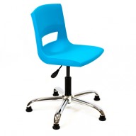 PosturaPlus Task Chair Chrome Glides - Aqua Blue-Display
